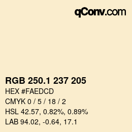 カラーコード: RGB 250.1 237 205 | qconv.com