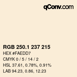 Color code: RGB 250.1 237 215 | qconv.com