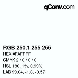 Color code: RGB 250.1 255 255 | qconv.com
