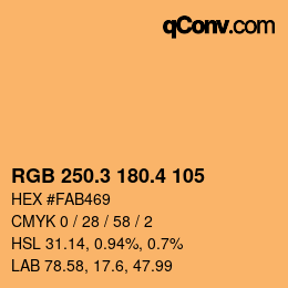 カラーコード: RGB 250.3 180.4 105 | qconv.com