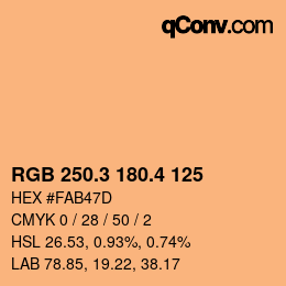 カラーコード: RGB 250.3 180.4 125 | qconv.com