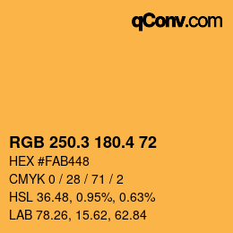 カラーコード: RGB 250.3 180.4 72 | qconv.com
