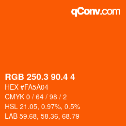 カラーコード: RGB 250.3 90.4 4 | qconv.com