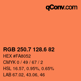 カラーコード: RGB 250.7 128.6 82 | qconv.com