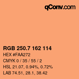 カラーコード: RGB 250.7 162 114 | qconv.com