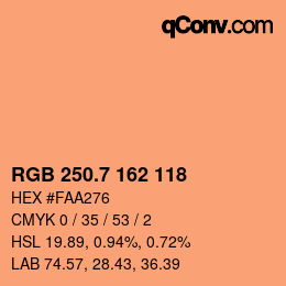 カラーコード: RGB 250.7 162 118 | qconv.com