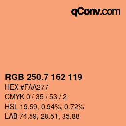 カラーコード: RGB 250.7 162 119 | qconv.com