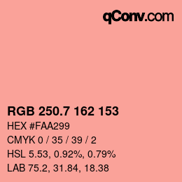 カラーコード: RGB 250.7 162 153 | qconv.com