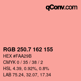 カラーコード: RGB 250.7 162 155 | qconv.com