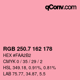 カラーコード: RGB 250.7 162 178 | qconv.com
