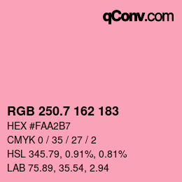 カラーコード: RGB 250.7 162 183 | qconv.com