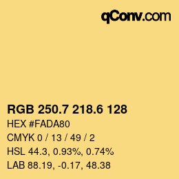 カラーコード: RGB 250.7 218.6 128 | qconv.com