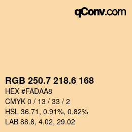 カラーコード: RGB 250.7 218.6 168 | qconv.com