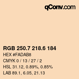 カラーコード: RGB 250.7 218.6 184 | qconv.com