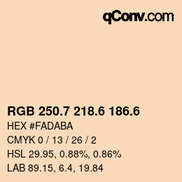 カラーコード: RGB 250.7 218.6 186.6 | qconv.com