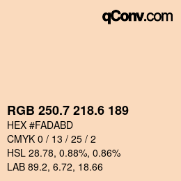 カラーコード: RGB 250.7 218.6 189 | qconv.com