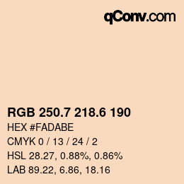 カラーコード: RGB 250.7 218.6 190 | qconv.com