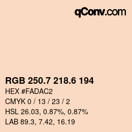 カラーコード: RGB 250.7 218.6 194 | qconv.com