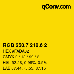 カラーコード: RGB 250.7 218.6 2 | qconv.com