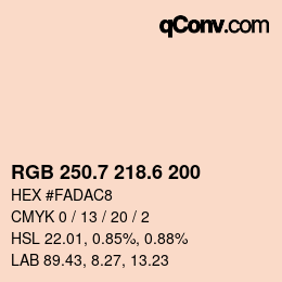 カラーコード: RGB 250.7 218.6 200 | qconv.com