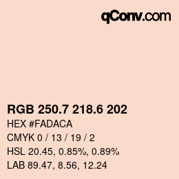 カラーコード: RGB 250.7 218.6 202 | qconv.com