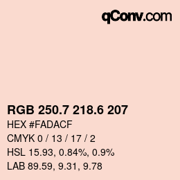 カラーコード: RGB 250.7 218.6 207 | qconv.com