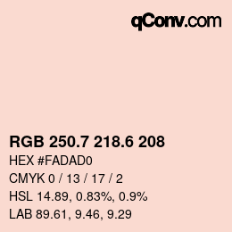 カラーコード: RGB 250.7 218.6 208 | qconv.com