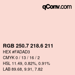 カラーコード: RGB 250.7 218.6 211 | qconv.com