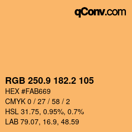 カラーコード: RGB 250.9 182.2 105 | qconv.com