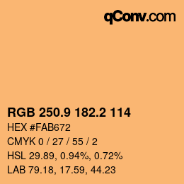 カラーコード: RGB 250.9 182.2 114 | qconv.com