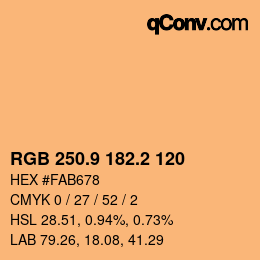 カラーコード: RGB 250.9 182.2 120 | qconv.com