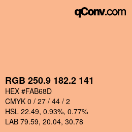 カラーコード: RGB 250.9 182.2 141 | qconv.com