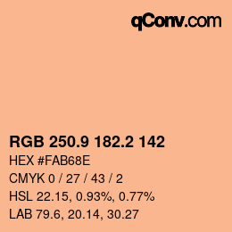 Color code: RGB 250.9 182.2 142 | qconv.com