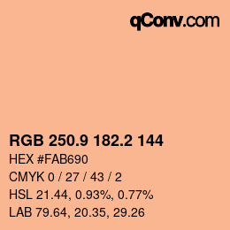 Farbcode: RGB 250.9 182.2 144 | qconv.com