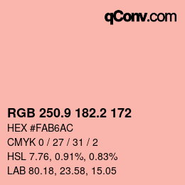 Color code: RGB 250.9 182.2 172 | qconv.com