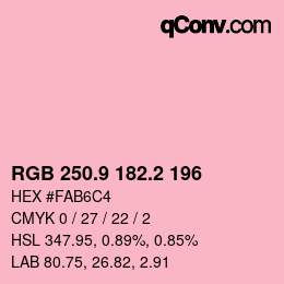 Color code: RGB 250.9 182.2 196 | qconv.com