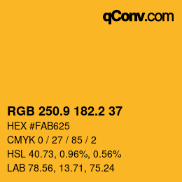 カラーコード: RGB 250.9 182.2 37 | qconv.com