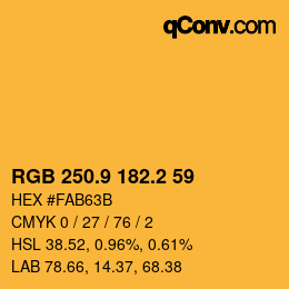 カラーコード: RGB 250.9 182.2 59 | qconv.com
