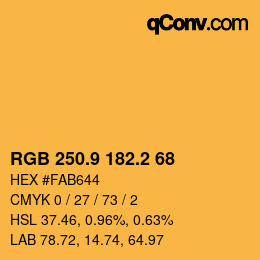 カラーコード: RGB 250.9 182.2 68 | qconv.com