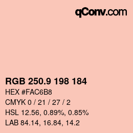 Color code: RGB 250.9 198 184 | qconv.com