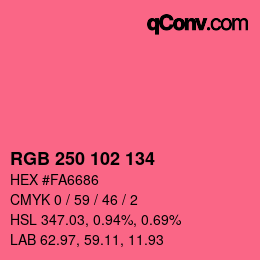 Farbcode: RGB 250 102 134 | qconv.com