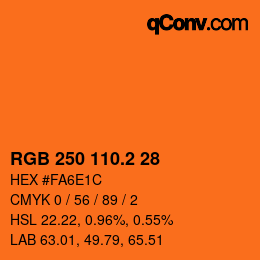 カラーコード: RGB 250 110.2 28 | qconv.com