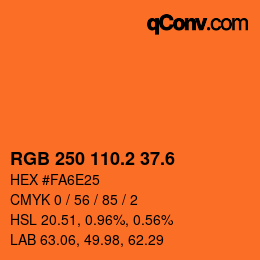 カラーコード: RGB 250 110.2 37.6 | qconv.com