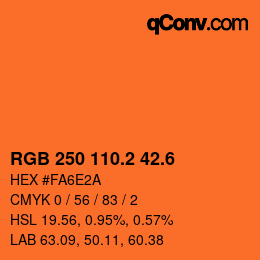 カラーコード: RGB 250 110.2 42.6 | qconv.com
