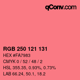 Color code: RGB 250 121 131 | qconv.com