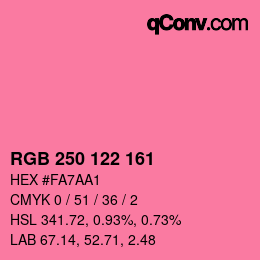 Color code: RGB 250 122 161 | qconv.com