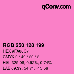 カラーコード: RGB 250 128 199 | qconv.com