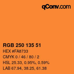 Farbcode: RGB 250 135 51 | qconv.com