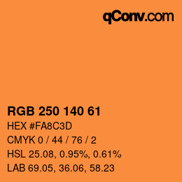 カラーコード: RGB 250 140 61 | qconv.com