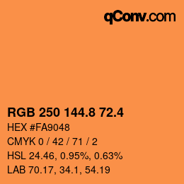 カラーコード: RGB 250 144.8 72.4 | qconv.com